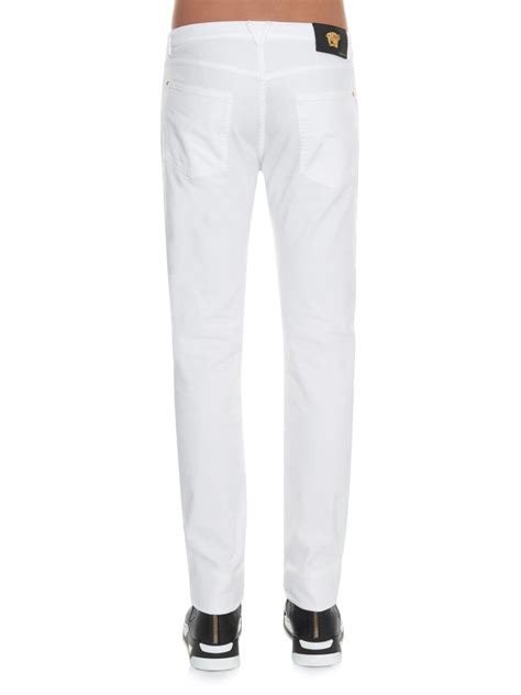 versace white denim pants|Versace pants men's.